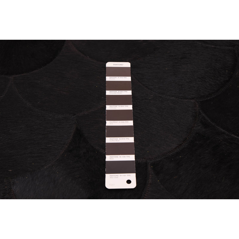 Cowhide Patchwork Black Rug 6'4" x 6'4"
