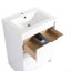 Meuble-lavabo autoportant de 72 po avec lavabo en résine et armoire à 1 côté, tiroirs à fermeture en douceur, contreplaqué (emballage KD)