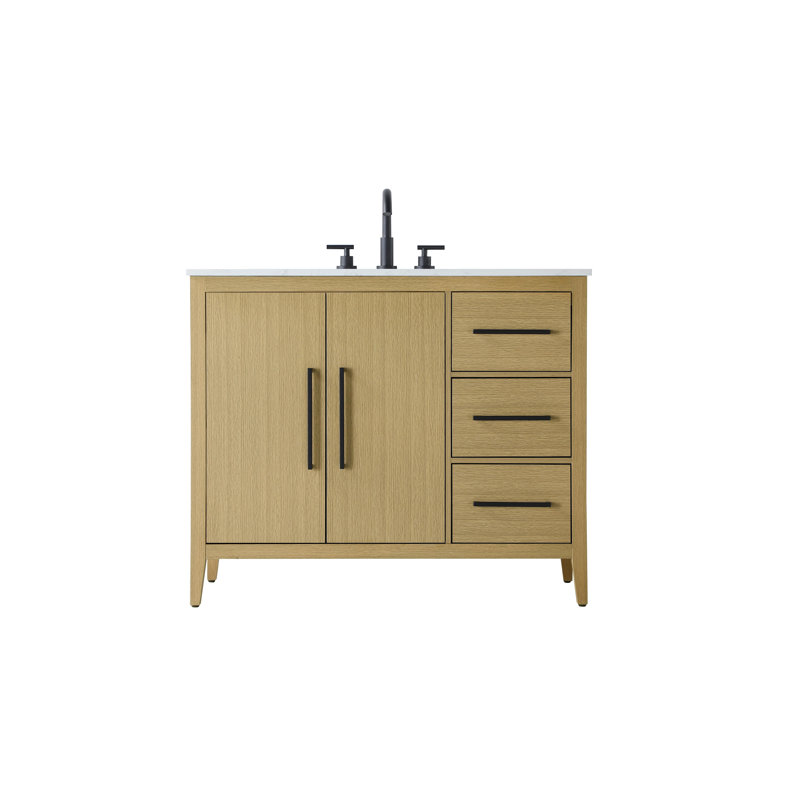 Meuble-lavabo simple 42 po, Brun miel