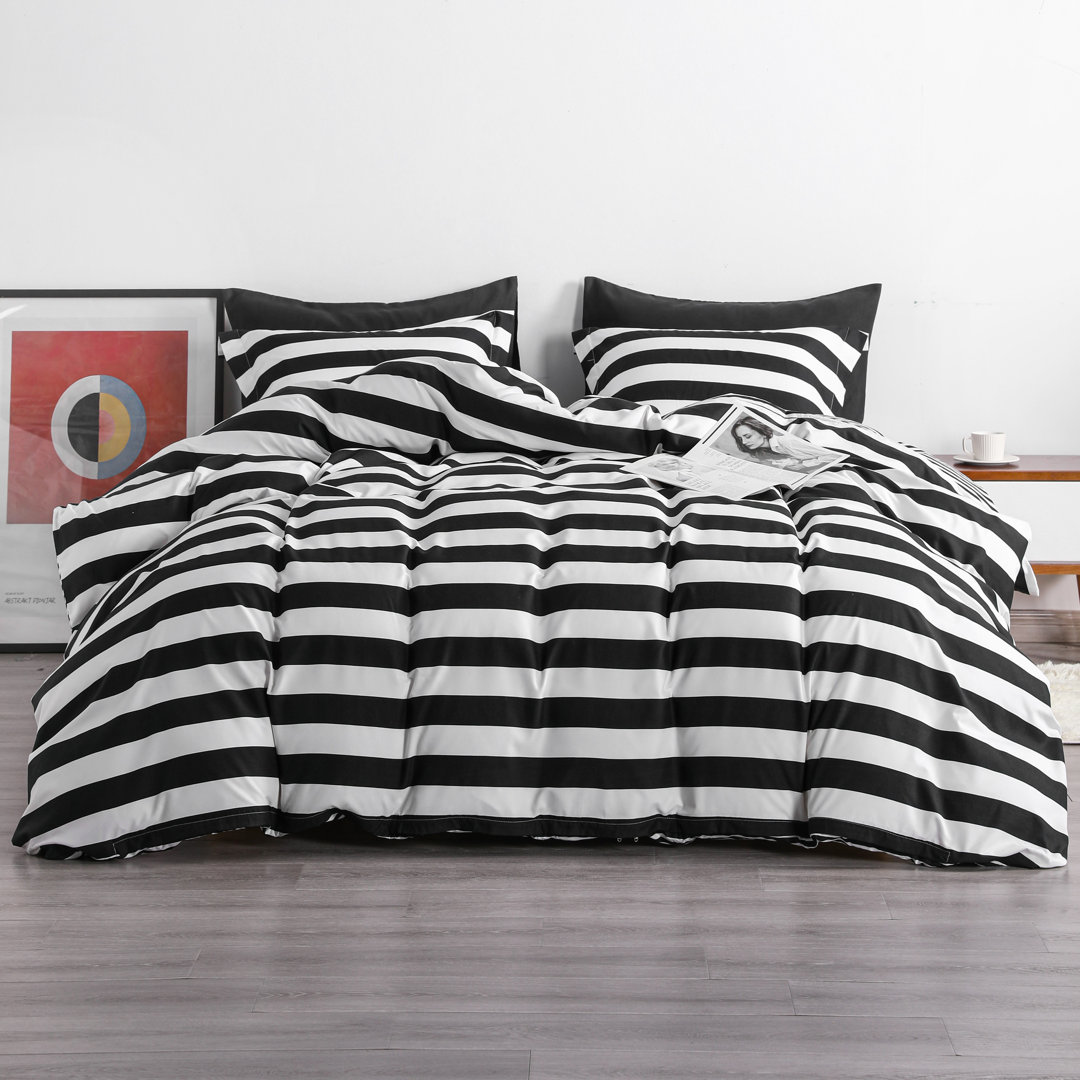 Black/White Microfiber Duvet Cover Set FLXXIE