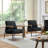 Dajauna Midcentury Modern Upholstered Metal Frame Chenille Arm Accent Chair-723372807