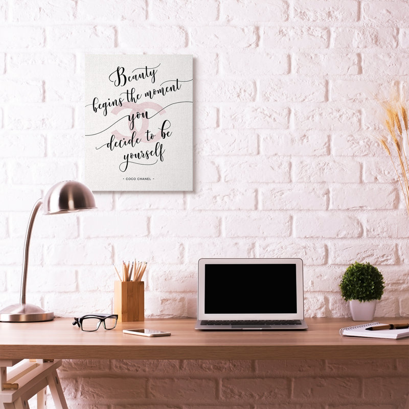 Pink and Black Inspirational Quote Canvas Wall Art, 24" x 30"