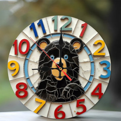 Horloge murale décorative Black Bear