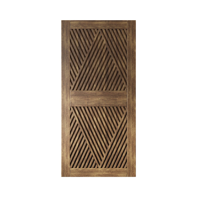 Porte de grange en bois de pin noyer foncé fini et non assemblé de 84 po de haut Homacer (usage intérieur seulement)