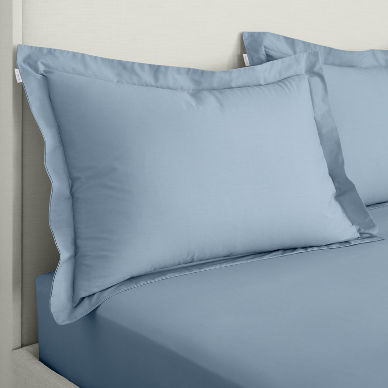 200 Thread Count 100% Cotton Oxford Pillowcase Pair, 50 x 75 cm, Blue