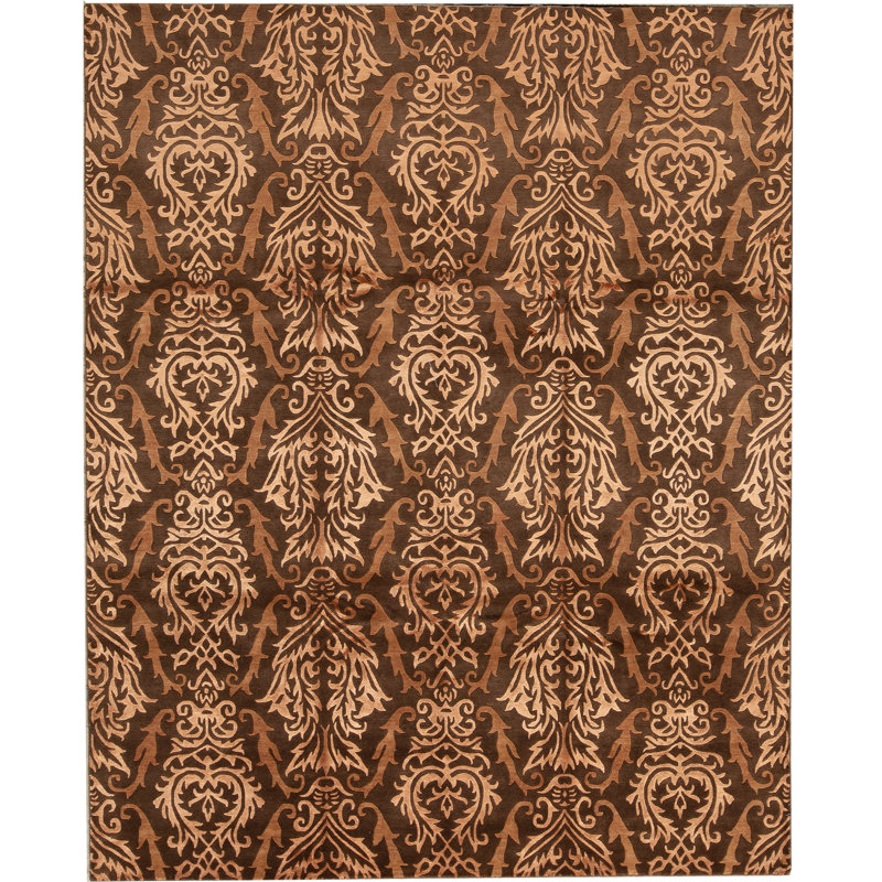Tapis brun de haute qualité noué à la main