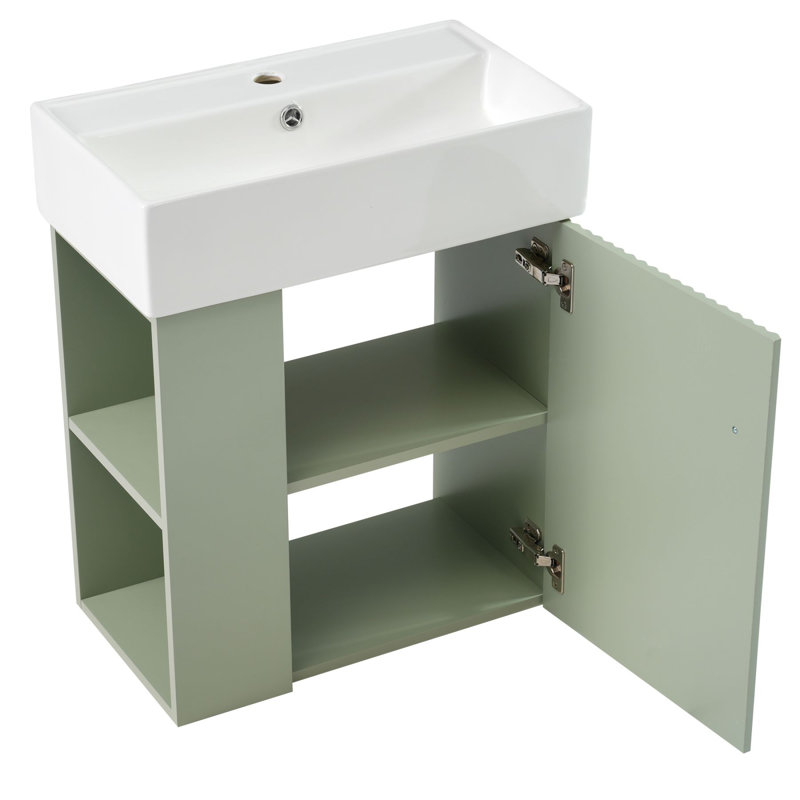 Meuble-lavabo flottant moderne 21,6 po, Vert