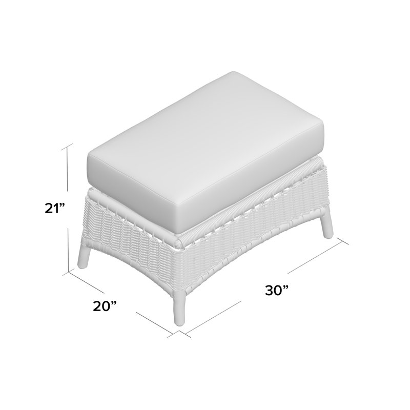 Repose-pieds d'extérieur avec coussin Provence, Tissu toile Sunbrella®