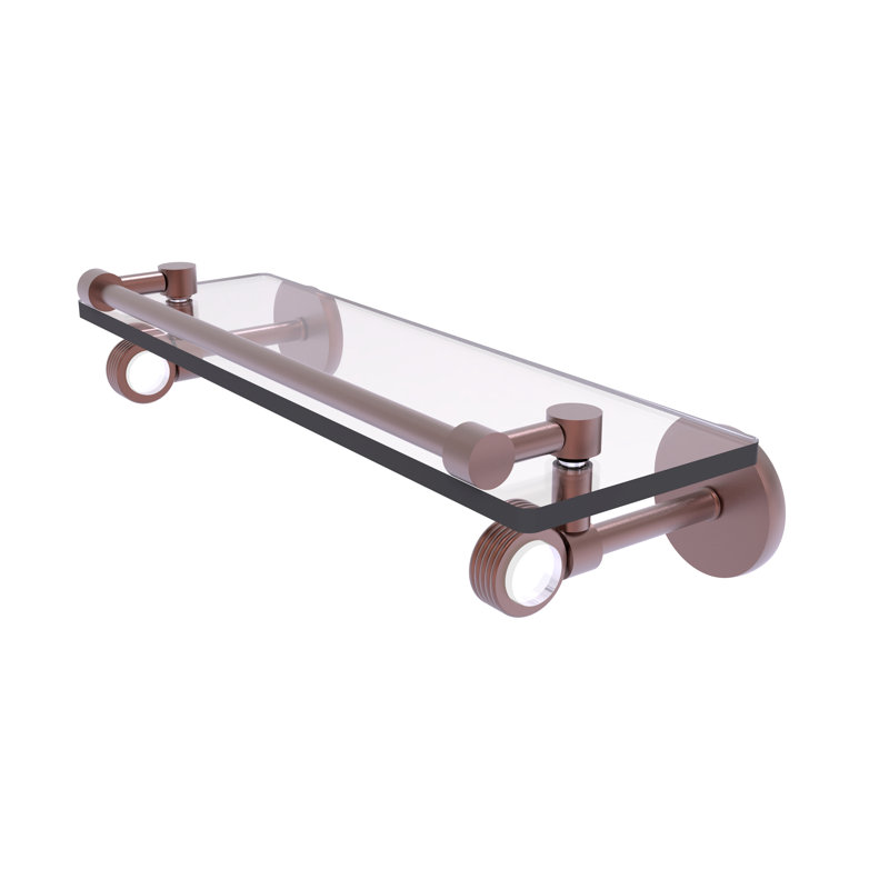 Tablette murale en verre Margolis, Cuivre antique, H 3,75 po x l 16 po x P 5,65 po