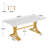 Philipe 63'' Executive Computer Desk with Faux Marble Top and Stylish Metal Legs-134919114