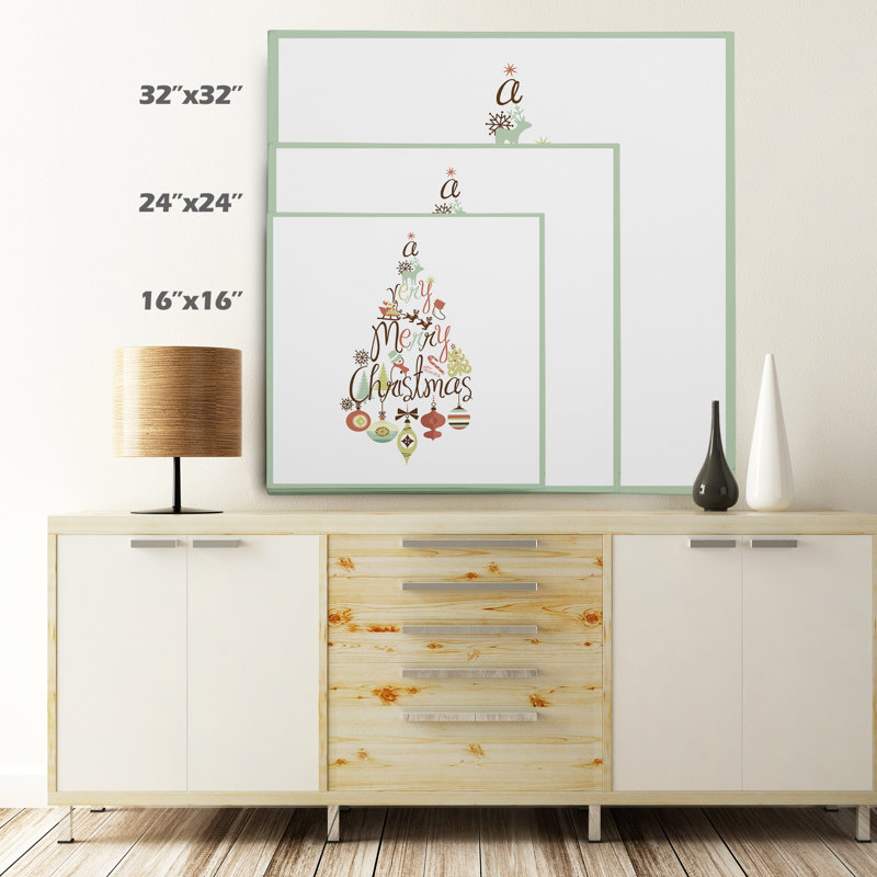 « christmas tree word play », reproduction de photo sur toile tendue, H 16 po x l 16 po x P 1,5 po, Toile tendue