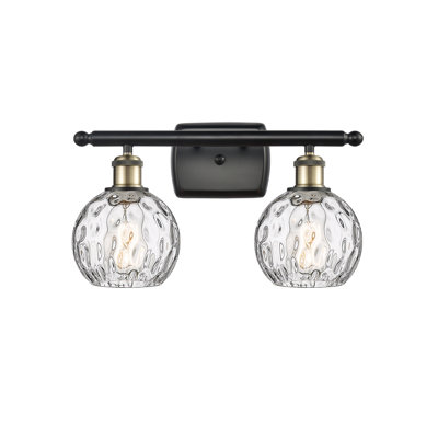 Cindi 16" W 2-Light Steel and Glass Vanity Light