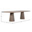 Jansen 96-Inch Rectangular Light Wash Reclaimed Pine Double Pedestal Dining Table