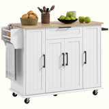 Rolling Kitchen Cart with Drawer, Spice Rack, Towel Rack