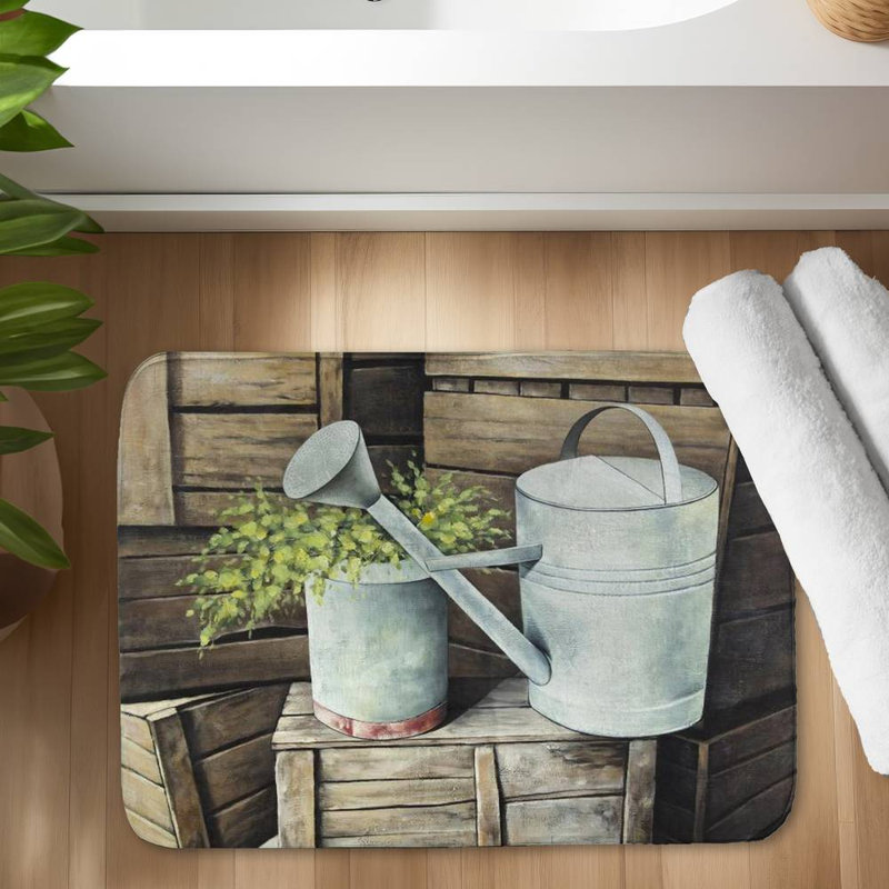 Feinleib Microfiber Non-Slip Bath Mat, 24" W x 17" L