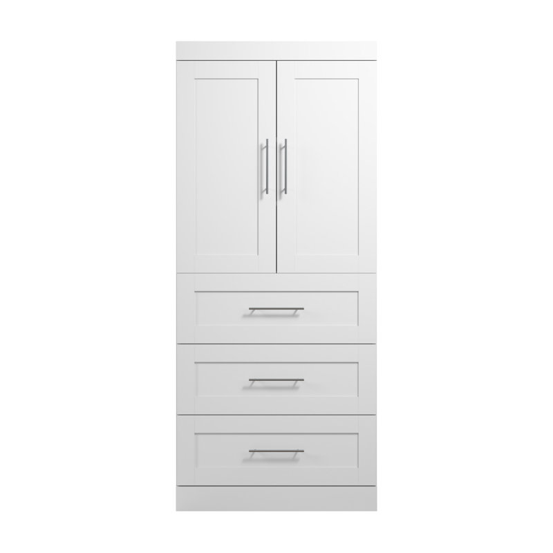 Arlex 36'' Wardrobe with Drawers, White