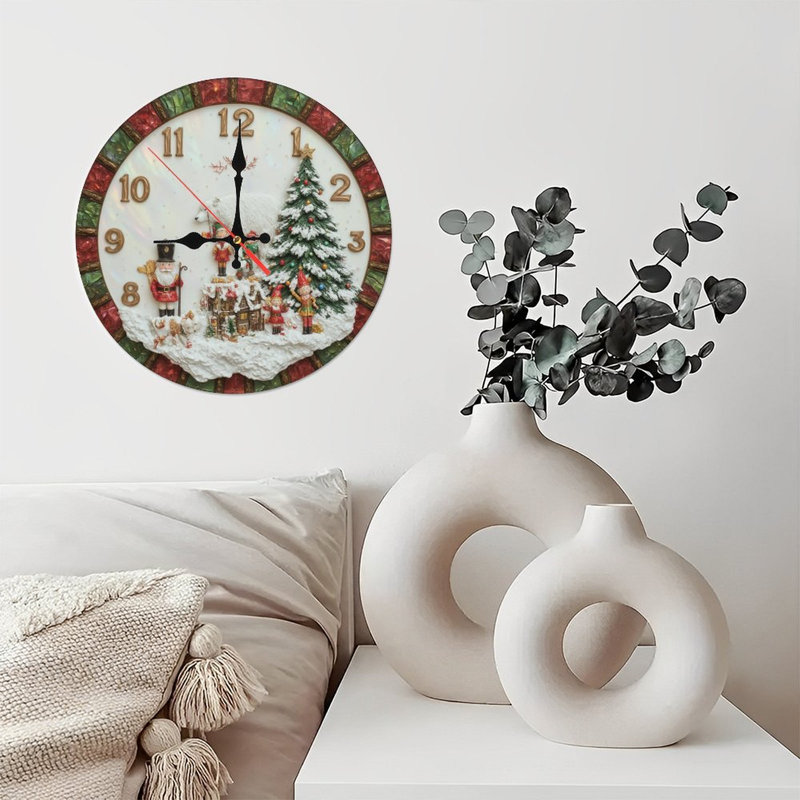 Horloge de Noël-Ours polaire-Elfes-Arbre