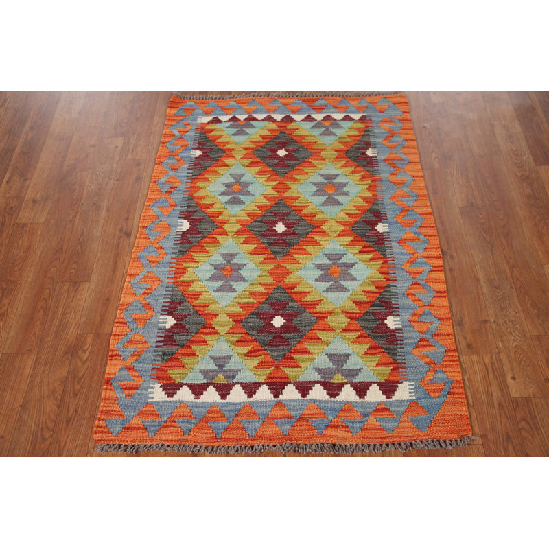 Multolor Kilim Reversible Wool Rug 3x4