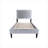 Twin Size Luxury V-Stitching Tufted Platform Bed, Adjustable Height Headboard Velvet Upholstered in Cool Gray