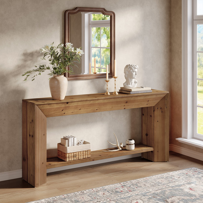 63" Solid Wood Console Table
