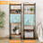 Rustic Brown Industrial Display Shelf With Charging Station, Stackable Organizer For Living Room/Bedroom