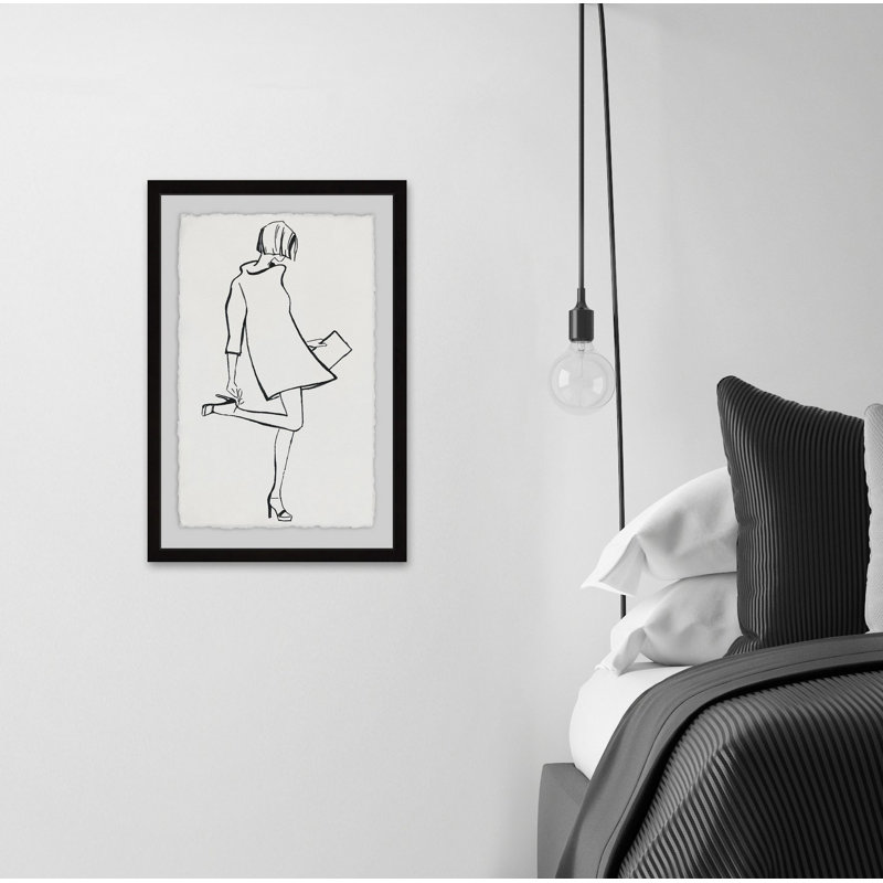 « fifties chic », reproduction de peinture à l’acrylique encadrée, H 18 po x l 12 po
