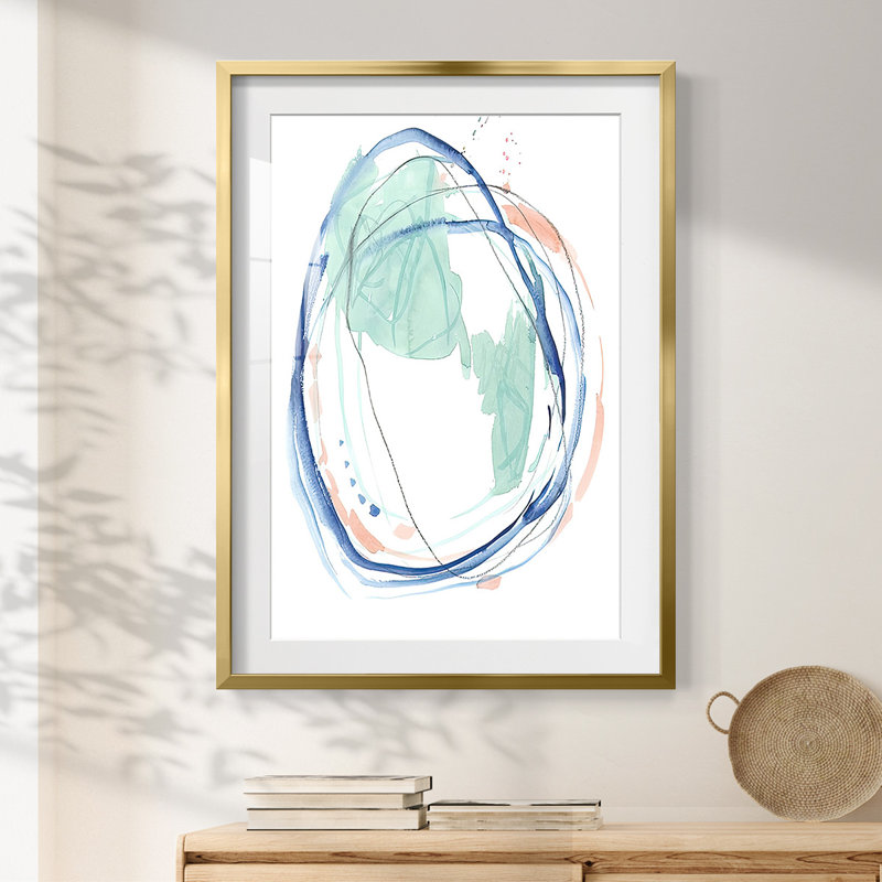 Right Round II - Imprimé encadré, 25.5" H x 17.5" W, Doré