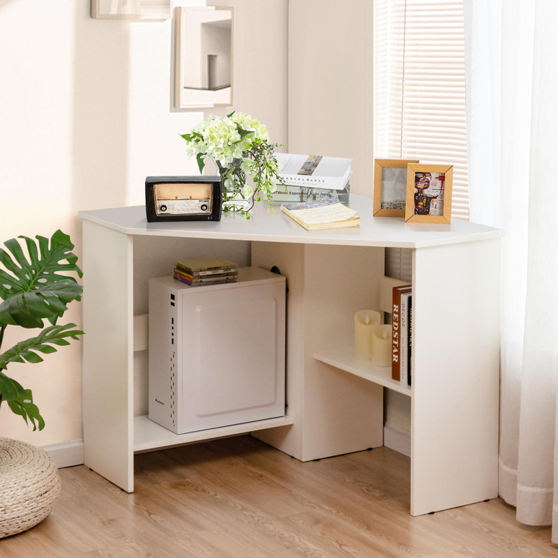 Bureau d'écriture en coin 48 po, Blanc