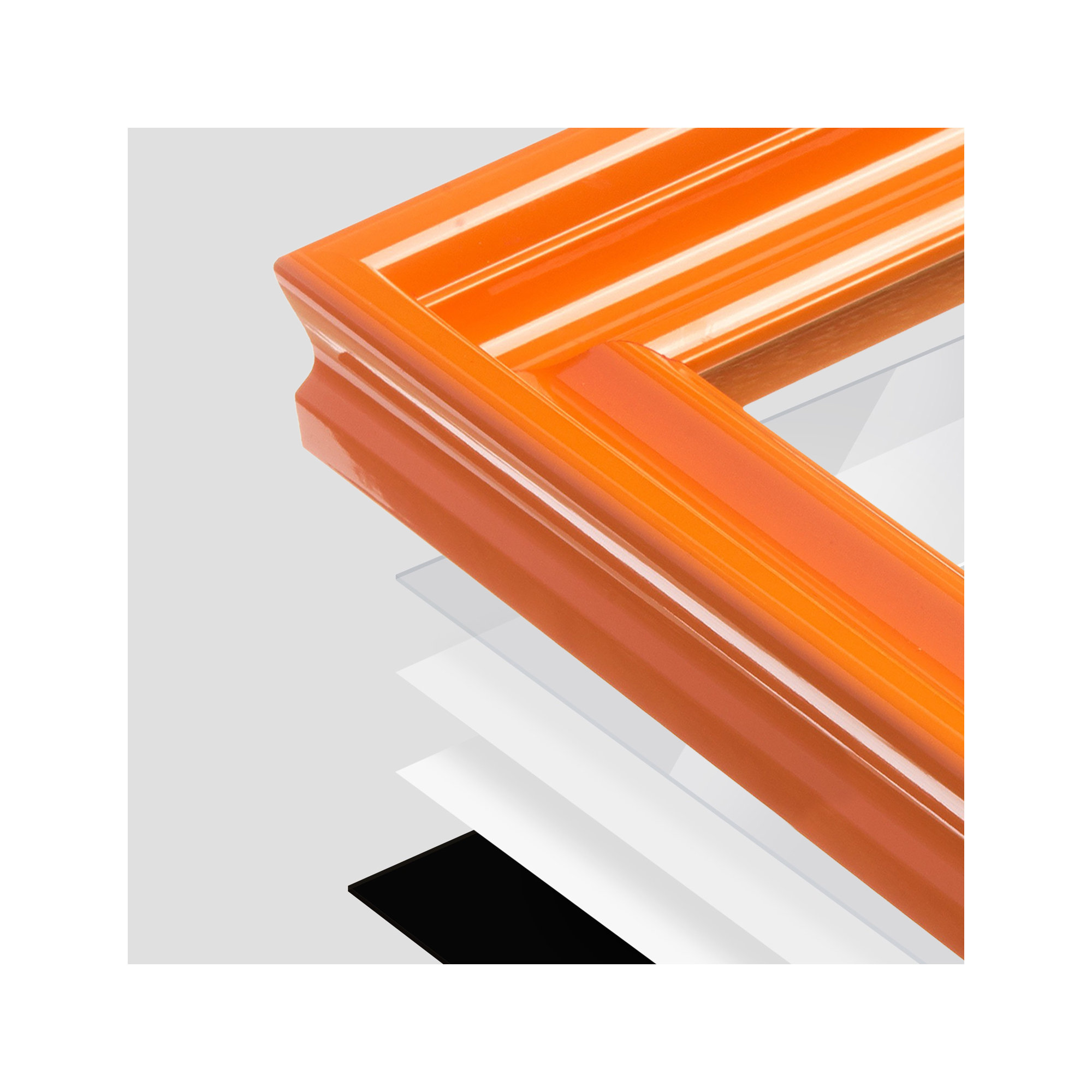 Lilli Wood Beveled Picture Frame with Mat, 16" x 20", 8" x 10", Orange