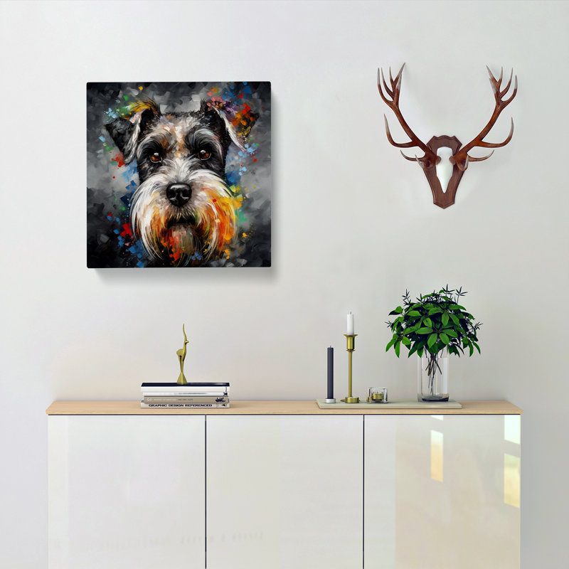 Schnauzer Expressionism - Wrapped Canvas, 50cm H x 50cm W x 3cm D