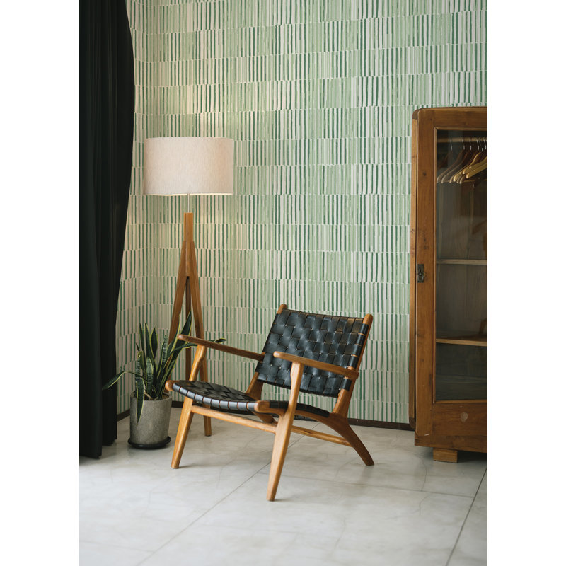 Zahara Textured Stripe Luxury Wallpaper, Green