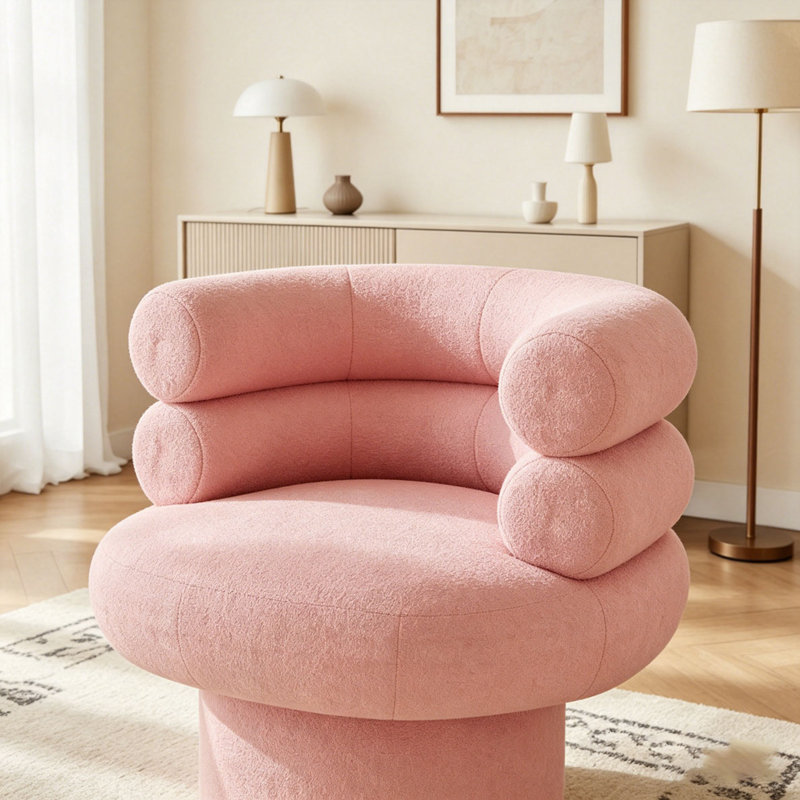 Fauteuil d'appoint pivotant à 360 °, Rose