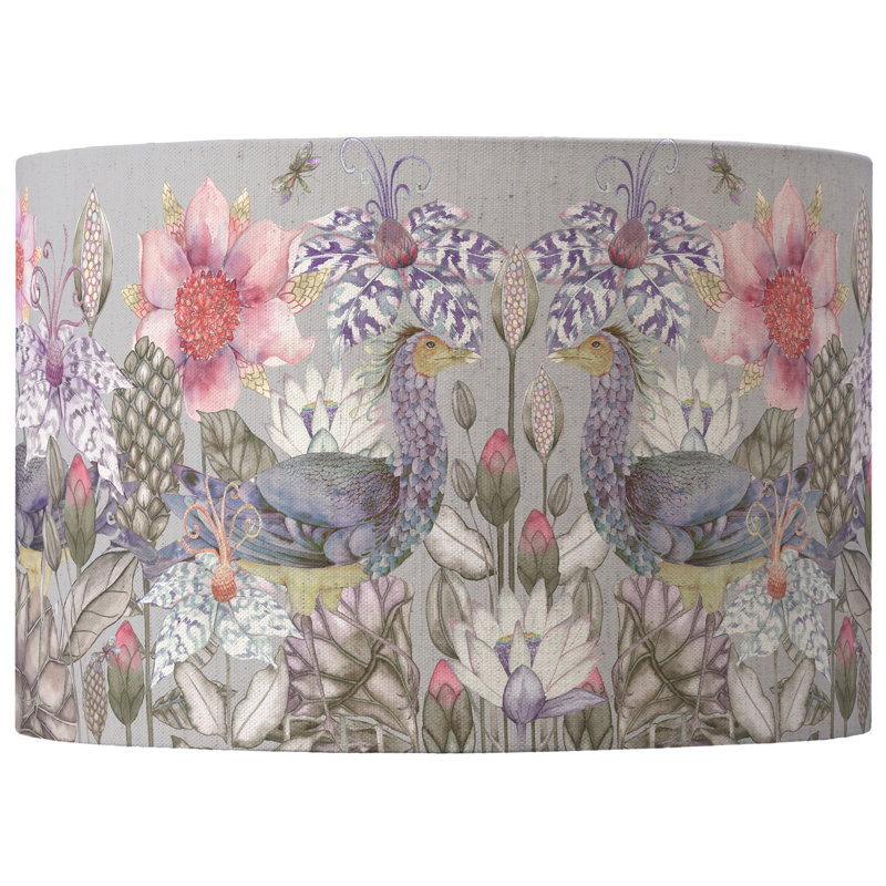 Round Cotton Lamp Shade ( No Direct Attachment Method ) in Purple, 25cm H x 40cm W x 40cm D