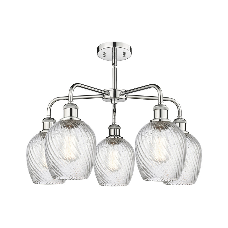 Lustre sphérique à 5 lumières Jesiah, Chrome poli