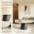 Matte Modern Travertine Stone Coffee Table-2129332276