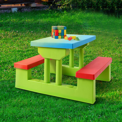 Radtke Kids Rectangular Outdoor Table Or Chair and Chair Set