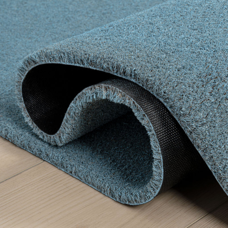Tapis d'intérieur / extérieur Kalonni, L 26 po x L 96 po, Bleu côtier