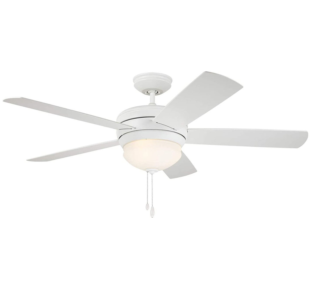 52" 5 - Blade Standard Ceiling Fan with Pull Chain and Light Kit Included Red Barrel Studio® 