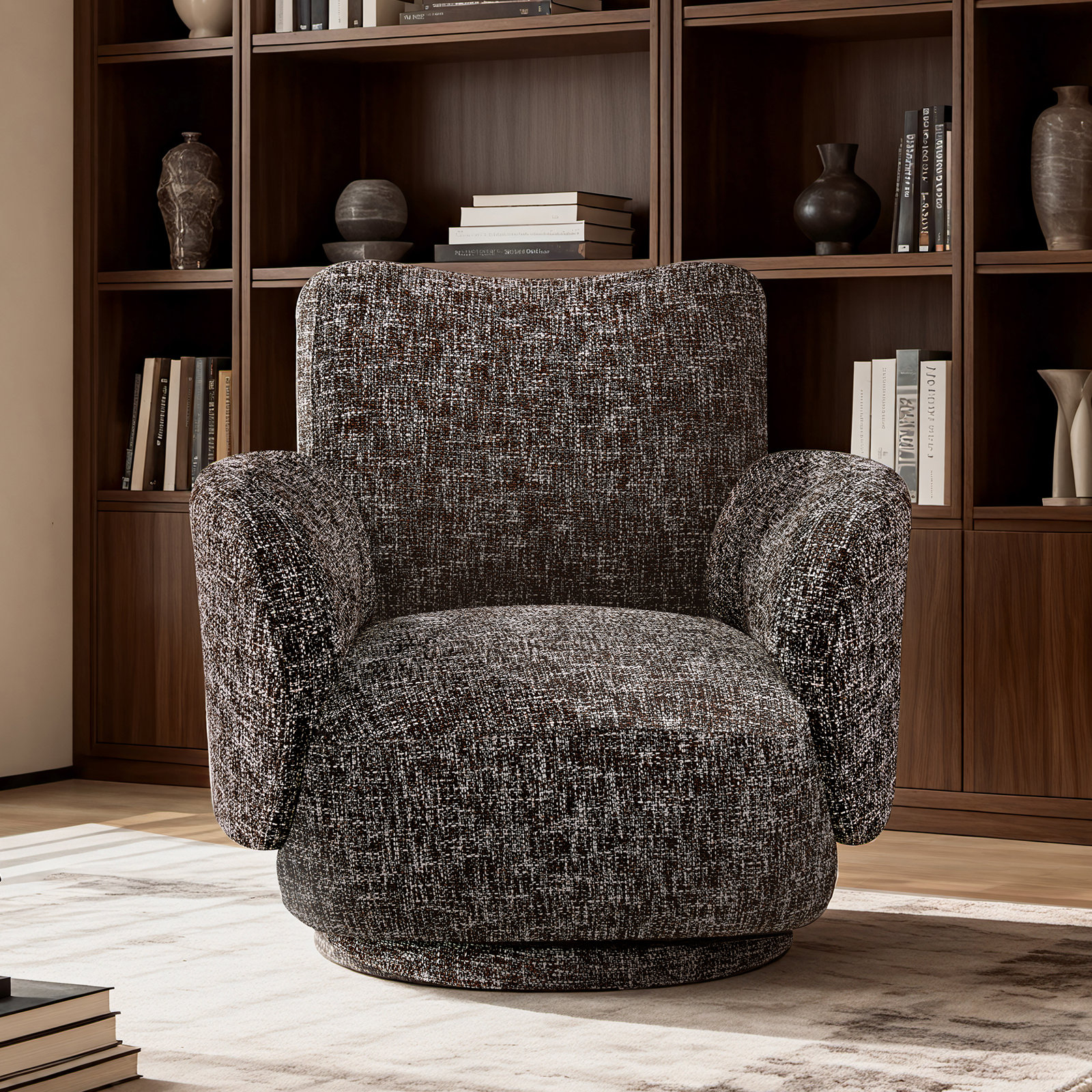 Maxine Wingback Upholstered Swivel Chair