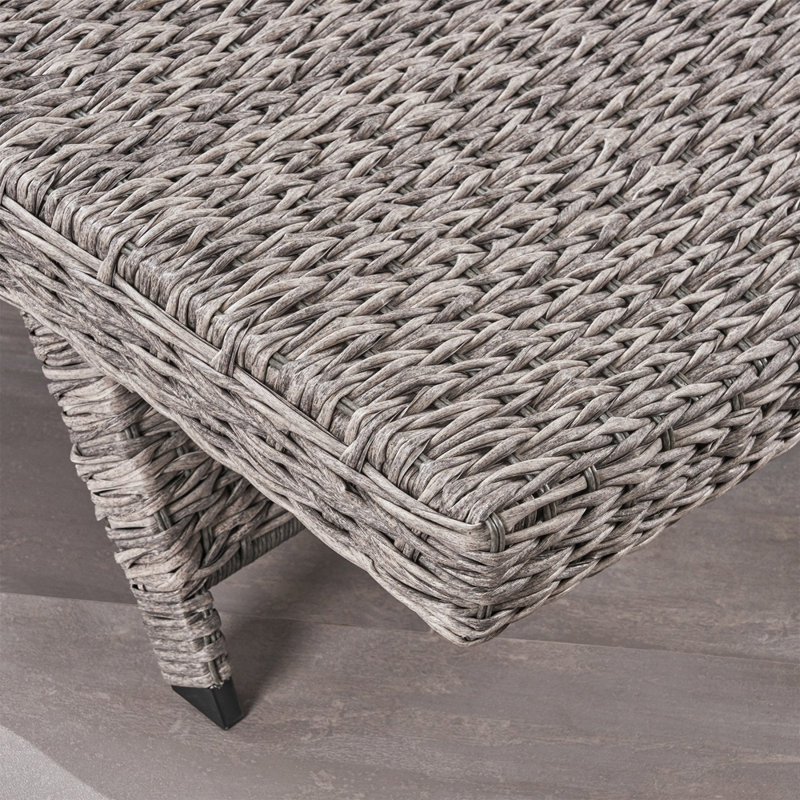 Durable Wicker Chaise Lounge With Adjustable Backrest For Ultimate Comfort And Outdoor Relaxation