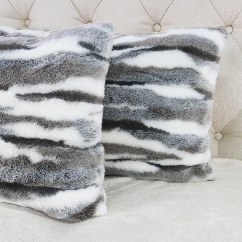 Abstract Backrest Pillow Cover, Grey