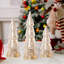 Ensemble d'arbre de Noël à DEL en verre transparent 3 pièces avec minuterie Xmas