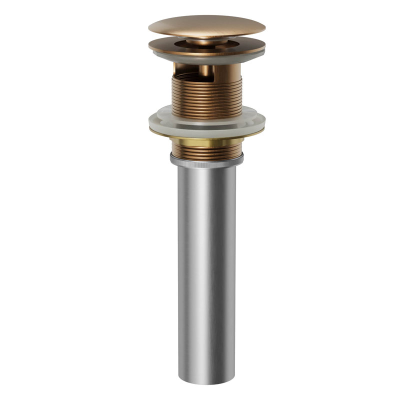 Brushed Copper Brass Pop-Up Vanity Bowl Drain with Overflow