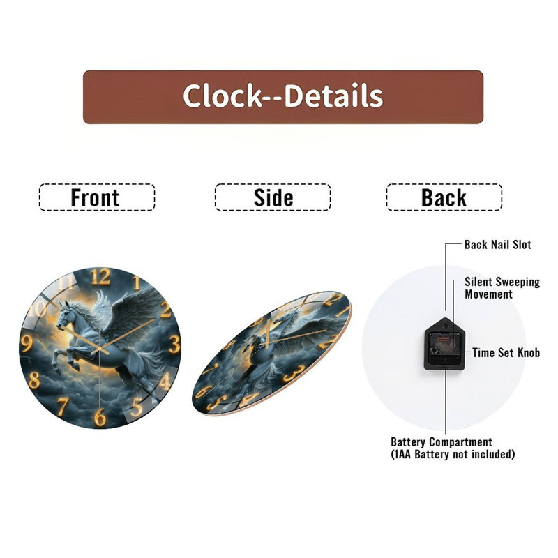 Horloge murale moderne en verre Pegasus