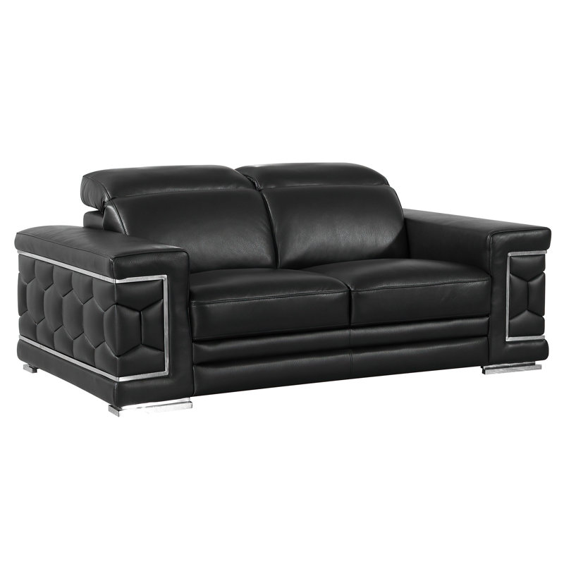 Ensemble de canapé en cuir Doromin, Noir