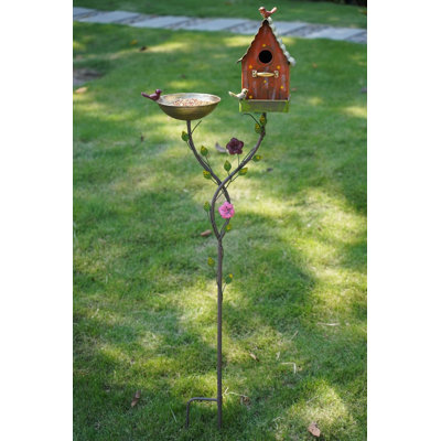 56 H Bird Baths For OutdoorsMetal Bird BathBirdhouse Garden Stakes