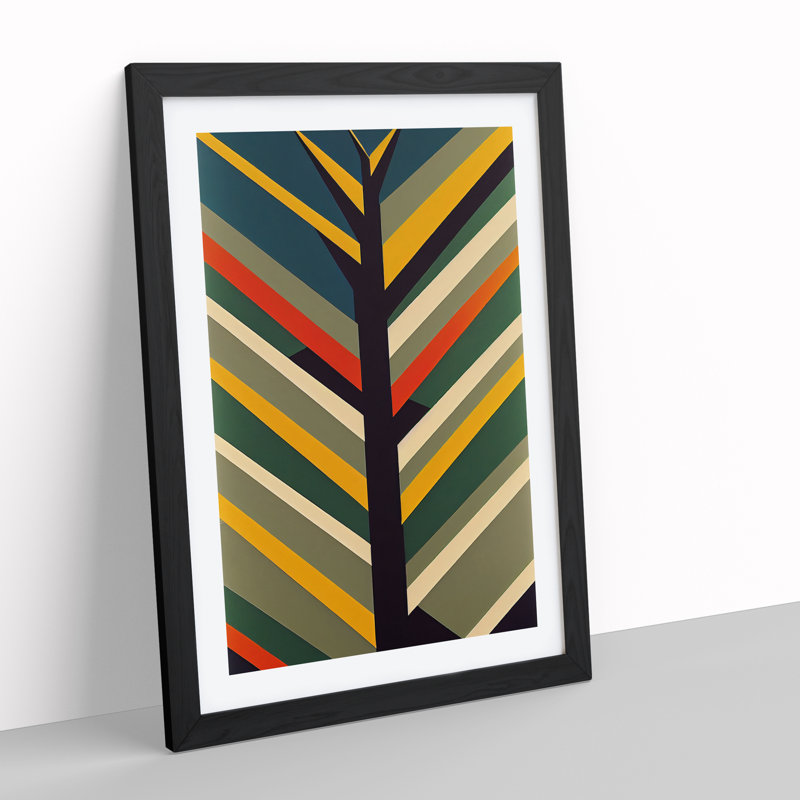 Bold Abstract Tree No.2 - Single Picture Frame Print, 64cm H x 46cm W x 2cm D, Black