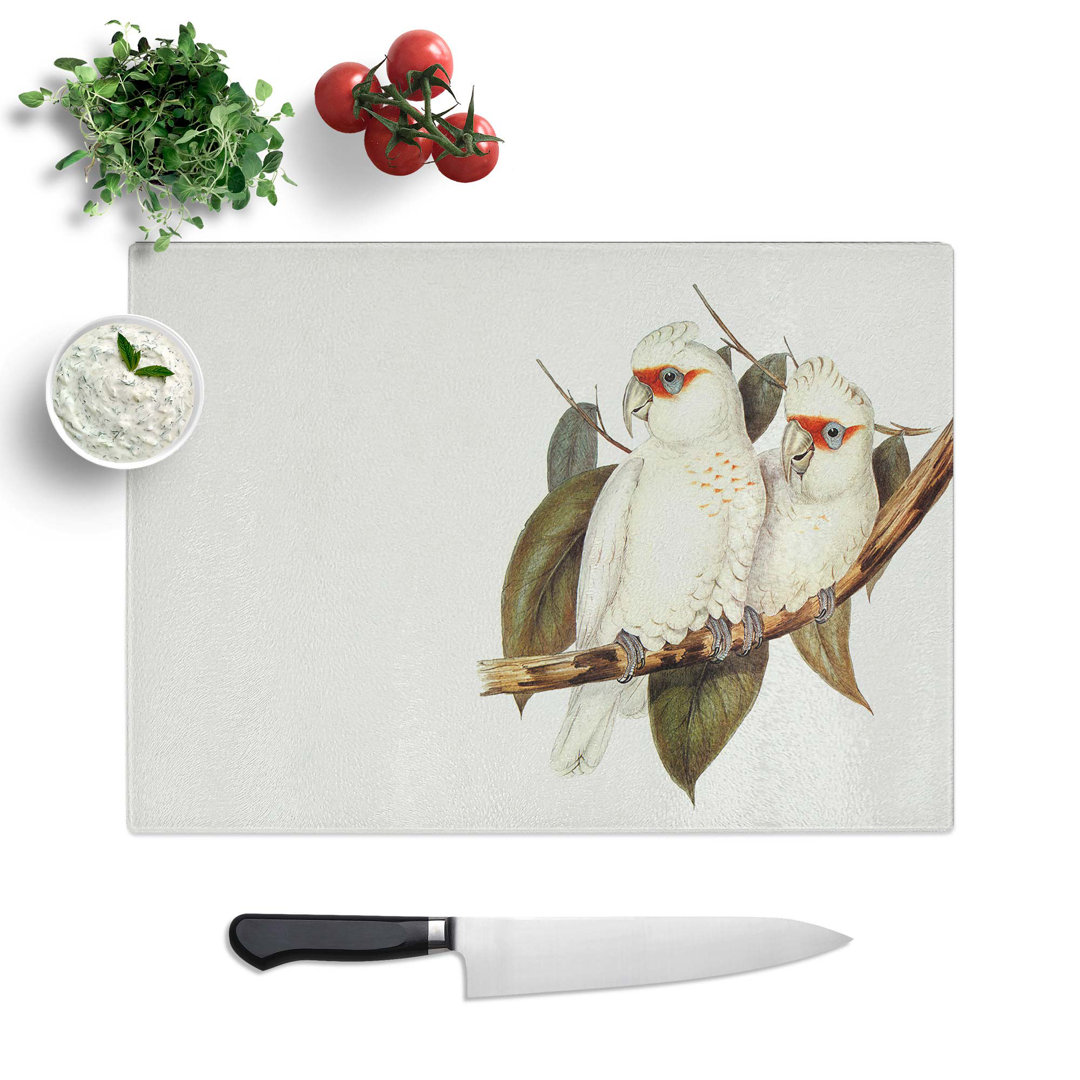 Glass Long-Billed Cockatoos by Elizabeth Gould Chopping Board