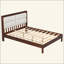 Structure de lit plateforme en bois massif avec tête de lit tapissier en velours beige, aucun sommier tapissier requis-129743465-129743464