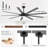  Nachelle 72"/84" Modern DC Ceiling Fan with LED Light, 9 Reversible Blades, Remote Control & Multiple Downrods Included, Large Indoor/Outdoor Fan for Living Room, Patio, Great Room – Matte Black-877622725